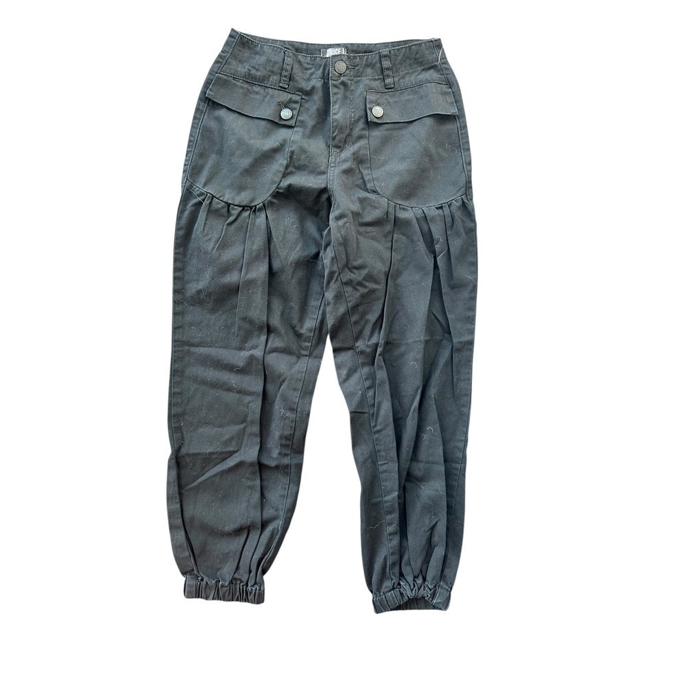 TRUCE Black Utility Cargo Pants Elastic Cuff Size 12‎ Women's Trousers